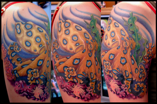 Tattoos - Julio Rodriguez - blue ringed octo